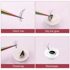 100pcs Disposable Individual Eyelash Glue Holder Grafting Eyelashes Blossom Cup Rings Eyelash Extension Adhesive Stand Holder