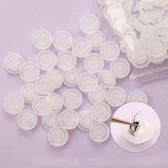 100pcs Disposable Individual Eyelash Glue Holder Grafting Eyelashes Blossom Cup Rings Eyelash Extension Adhesive Stand Holder