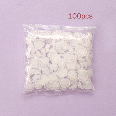 100pcs Disposable Individual Eyelash Glue Holder Grafting Eyelashes Blossom Cup Rings Eyelash Extension Adhesive Stand Holder