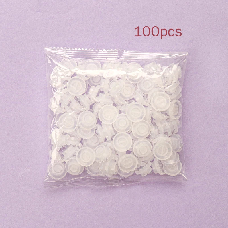 100pcs Disposable Individual Eyelash Glue Holder Grafting Eyelashes Blossom Cup Rings Eyelash Extension Adhesive Stand Holder